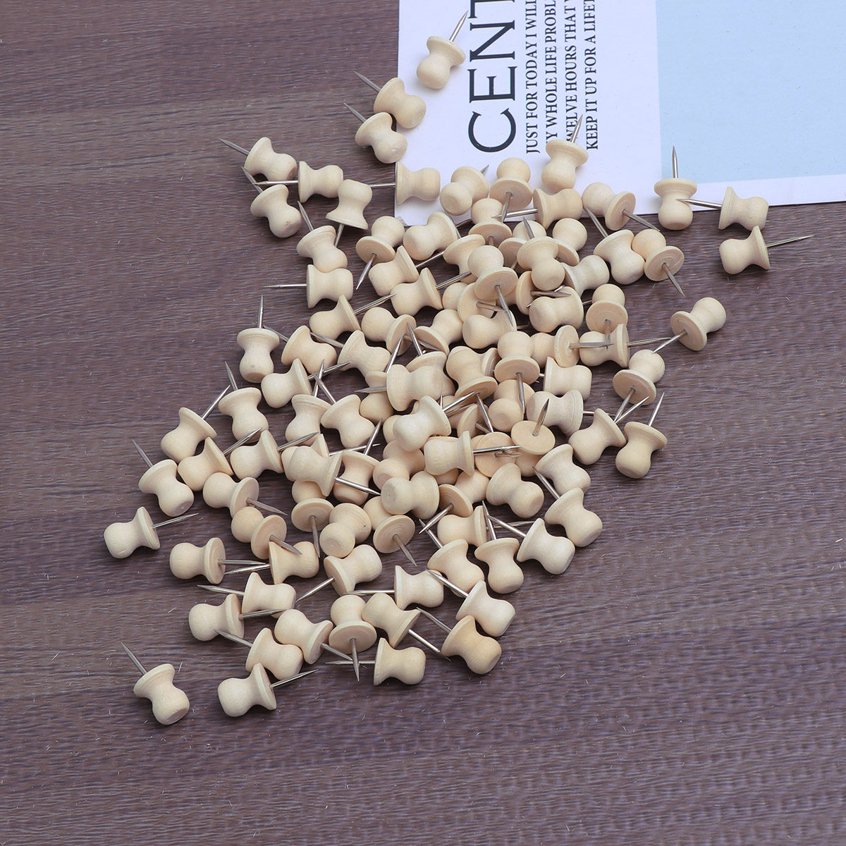 Star Map Poster - 100Pcs Star Shaped Wooden Pushpins with