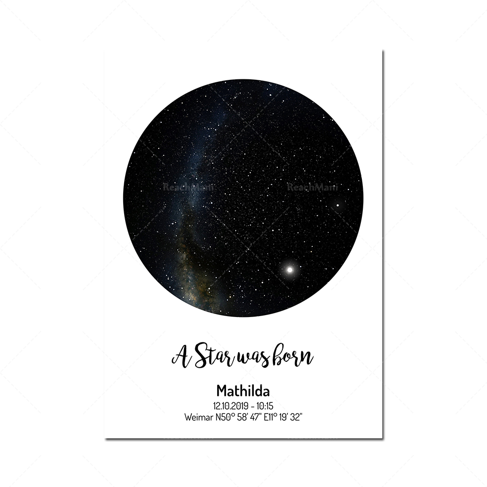 Artificial impression of moon  - đánh giá và giá Star Map Poster